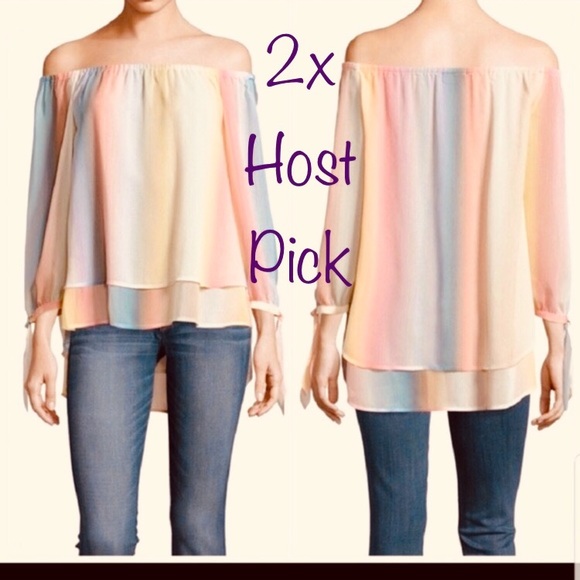 a.n.a Tops - 🏆2xHP🏆a.n.a. Rainbow Tiered Blouse